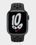 ساعة ابل Nike Series 7 MKN43 41mm هيكل ألومينيوم ميدنايت مع جي بي إس مع سوار نايك الرياضي باللون الأ رقم.918E