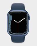 ساعة ابل  Series 7 MK3 41mm GPS PLUS هيكل خلوي أزرق من الألومنيوم مع حزام رياضي أزرق Abyss رقم.923E