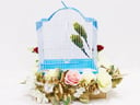 Couple Of Lovebirds With A Cage Decorated With Colorful Roses 002-820