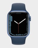 ساعة ابل Series 7 MKN83  45mm GPS مع هيكل ألومنيوم أزرق مع حزام رياضي أزرق Abyss رقم.914E