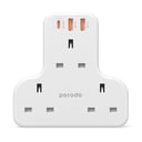 وصلة Porodo 3 AC 2 USB-A QC3.0 & USB-C PD 20W Multiport Wall Socket 3250W رقم.876E