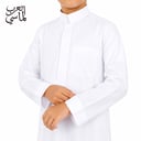 ثوب العرب ولادي أبيض - قلاب سادة وسحاب مخفي (قماش فاخر)