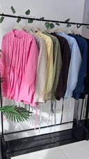 Pleated Blouse with Tie