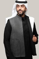 سديرية جوخ وجهين أسود و رمادي W106