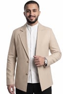 أوفر شيرت لنن – بيج وسكري S61