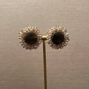 dark stone pearl earrings - #20