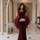 فستان سهره عودي شك ورد لمعه وكرنكل