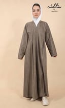 عباية شامواه شتوي لف باللون البيج الغامق
