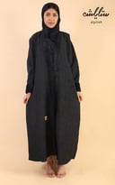 عبايه ملاك شامواه نواعم شتوي لف باللون الكحلي الغامق
