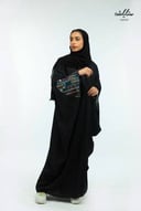 عباية لنن اماراتي لف بكلفة على الأكمام