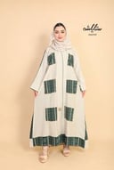 عباية لف باللون البيج مشجر