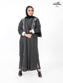 عباية شتوية كلاسيك لف باللون الرمادي