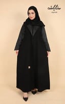 عباية لف باللون الأسود بشك ناعم