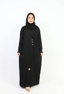 عباية كويتي كلاسيك مزينة بكسرات على الكم
