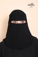 نقاب ستايلش مغاطين قصير بربطة ناعمه