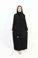 عباية كلاسيك من الكريب بتطريز من الأمام