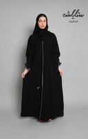 عباية ليالي منقطة بدانتيل على الكم