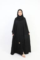 عباية كلاسيك نواعم بقماش مشجر على الأكمام