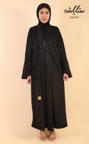 عبايه شامواه شتوي نواعم لف باللون الاسود