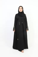 عباية كلاسيك مزينة بدانتيل على الأكمام