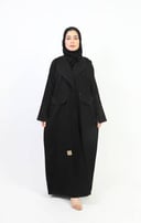 عباية كلاسيك لف بياقة مزينة بكريستال