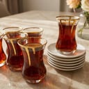 Ozlem tea set with gold 24 k trim white5