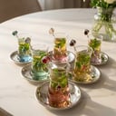  Silver tea set with mix precious stones 