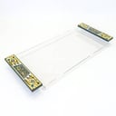 Tray with wood hand painted handles