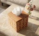 Letters Wood Tissue Box حرف ح
