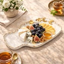 بلاتر مسطح  للمقبلات تصميم رمضان من السيراميك مطعم بالذهبي