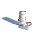 Ozlem coffee set white with gold trim 24 k