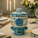 سخان طعام مرسوم يدوي قطر 17cm