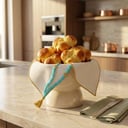 مفرش سلة خبز تصميم السبحه - تركواز