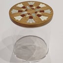 علبة صيافه مقاس كبير 15x13 بغطاء من خشب الجوز الطبيعي المزين بالصدف صناعه يدويه