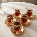 Royal tea set gold with precious white stones