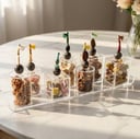 SBJ LONG PLEXI TRAY W/ 7 SMALL BOXES (ATTACHED)