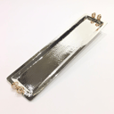 Silver plated long tray 65cm with white precious stones 
