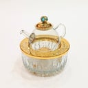 Medium Tea Pot Crystal - Turquoise Precious  Stone Silver