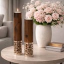 Elegant candle holder / Brass calligraphy