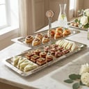 Serving stand 2 layers / silver plated / stone handle