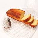 ARBOOSH PLEXI CAKE PLATTER W/ MOTHER OF PEARL HANDLE