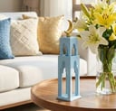  Large wood muqarnas minaret -  light blue
