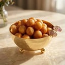 Gold plated bowl size 19 cm  with purple precious stones