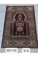 سجادة صلاة تركية الصنع باللون الأحمر ومقاس 80x120 سم.