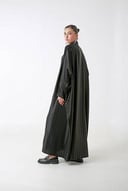 Black Striped Silk Abaya