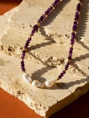 purple agate stones necklace