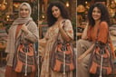 Orange striped Crossbody/Shoulder bag