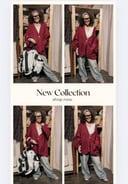 Brick color oversized linen cardigan