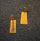 Rectangular brass 18k gold plated earrings