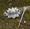 Ancient VIKING LOTUS set ( Pin + Barrette)
